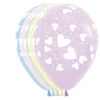 11 Inch Sempertex Assorted Hearts Pastel Matte Latex Balloons All Over Print Over 50ct