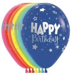 11 Inch Sempertex Happy Birthday Fantasy Latex Balloons All Over Print 50ct