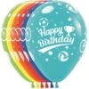 11 Inch Sempertex Happy Birthday Sports Latex Balloons All Over Print 50ct -Toy World 53378BET