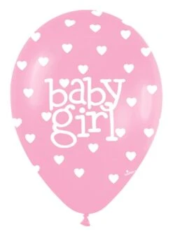 11 Inch Sempertex Baby Girl Latex Balloons All Over Print 50ct