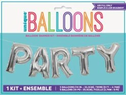 Silver Party 14 Inch Foil Letter Balloon Banner Kit