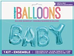 Blue Baby Foil 14 Inch Letter Balloon Banner Kit
