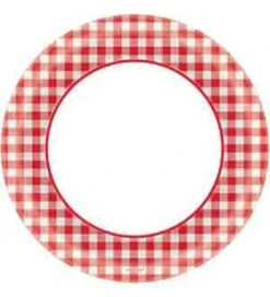 AMS Gingham Picnic Plate 6.75 In
