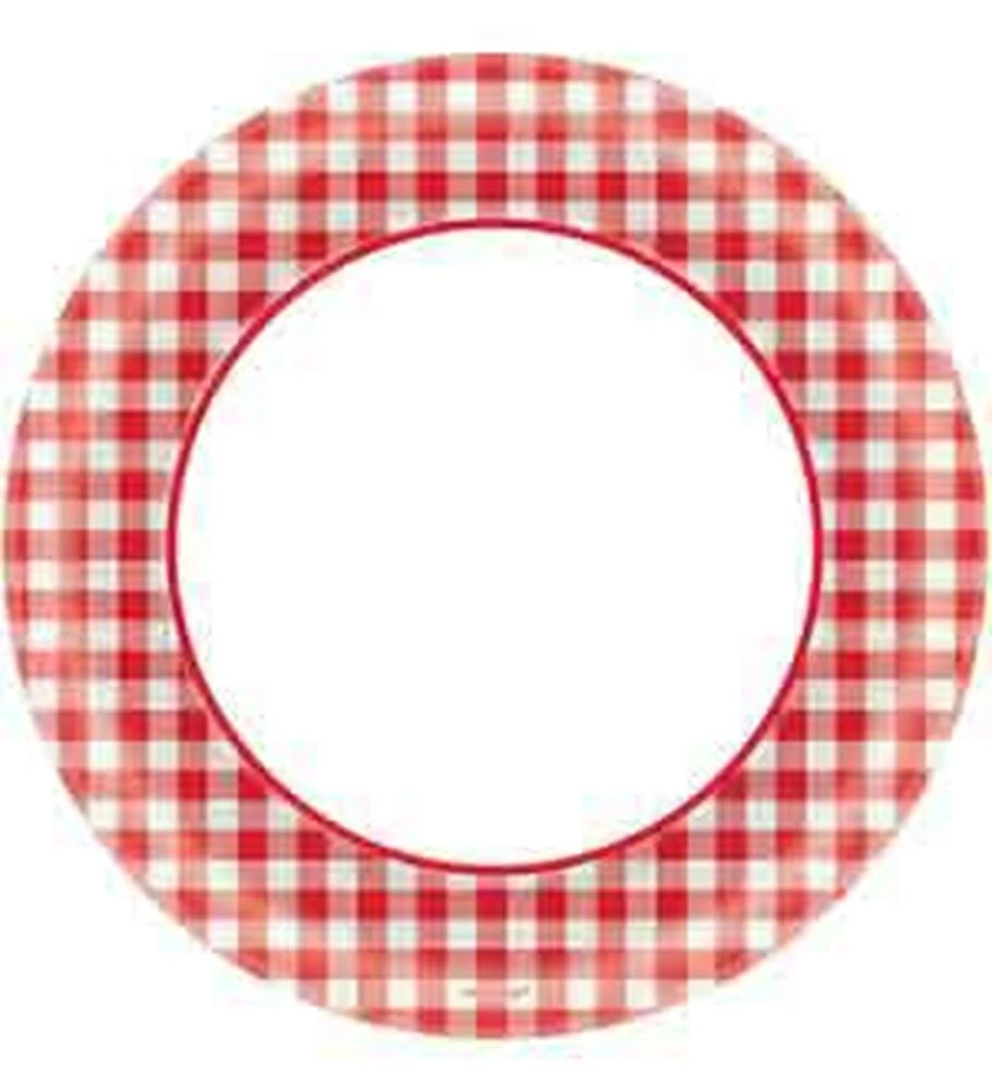 AMS Gingham Picnic Plate 6.75 In 1 AMS Gingham Picnic Plate 6.75 In