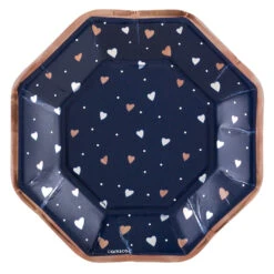 AMS Navy Bride Metallic Octagonal Plate 7in