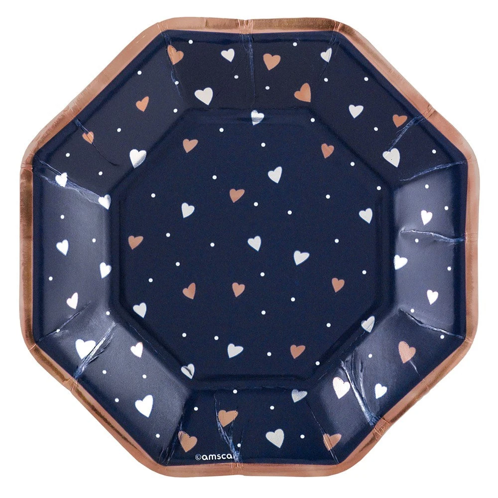 AMS Navy Bride Metallic Octagonal Plate 7in 1 AMS Navy Bride Metallic Octagonal Plate 7in
