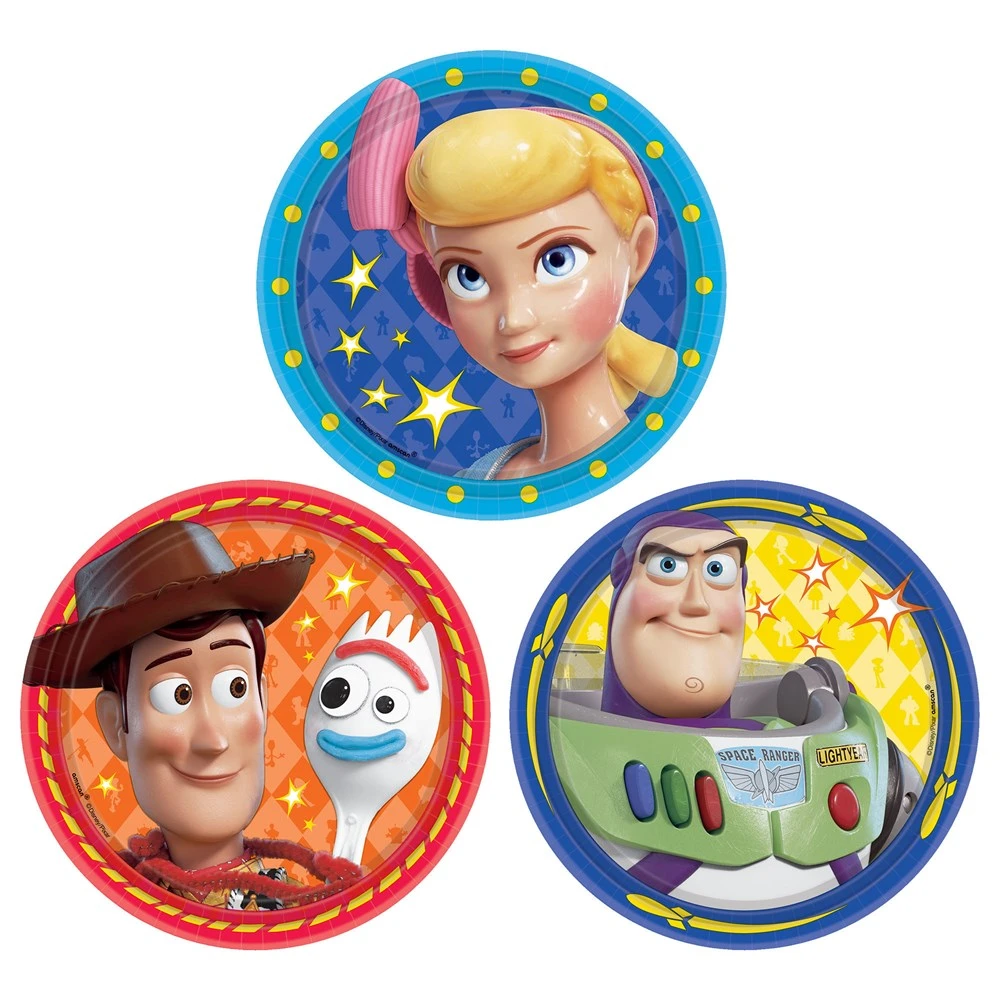 AMS Disney Pixar Toy Story 4 7in Round Plate Assorted 8ct 1 AMS Disney Pixar Toy Story 4 7in Round Plate Assorted 8ct