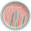 AMS Happy Birthday Cake Day Round Plate 7 Inch 8ct