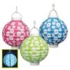 Luau Light-Up Hibiscus Paper Lantern 3ct -Toy World 54580