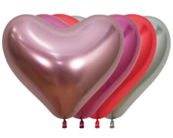 14 Inch Sempertex Love Heart Shape Reflex Assortment Heart Latex 50ct