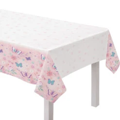 AMS Flutter Plastic Table Cover 54 Inch X 96 Inch 1ct