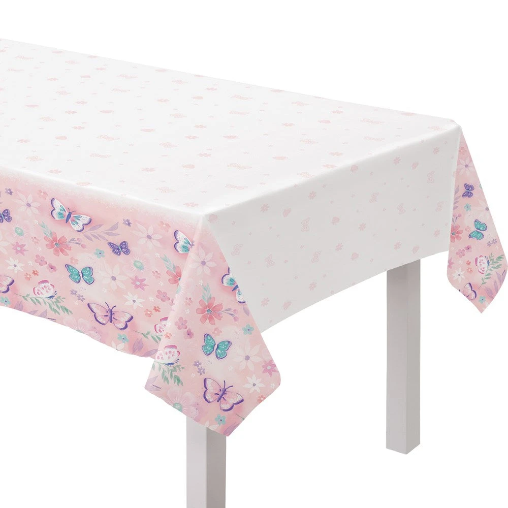 AMS Flutter Plastic Table Cover 54 Inch X 96 Inch 1ct 1 AMS Flutter Plastic Table Cover 54 Inch X 96 Inch 1ct