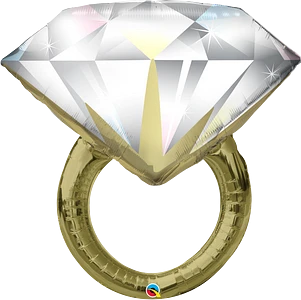 Qualatex 37 Inch Diamond Wedding Ring Shape Foil Balloon 1ct 1 Qualatex 37 Inch Diamond Wedding Ring Shape Foil Balloon 1ct