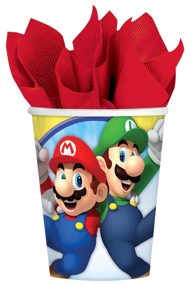 AMS Super Mario Brothers Cup 9 Ounce 8ct 1 AMS Super Mario Brothers Cup 9 Ounce 8ct