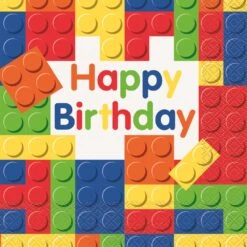 Building Blocks Birthday Large Napkin 16ct