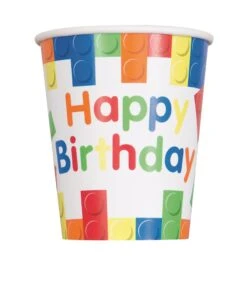Building Blocks Birthday 9 Ounce Cup 8ct