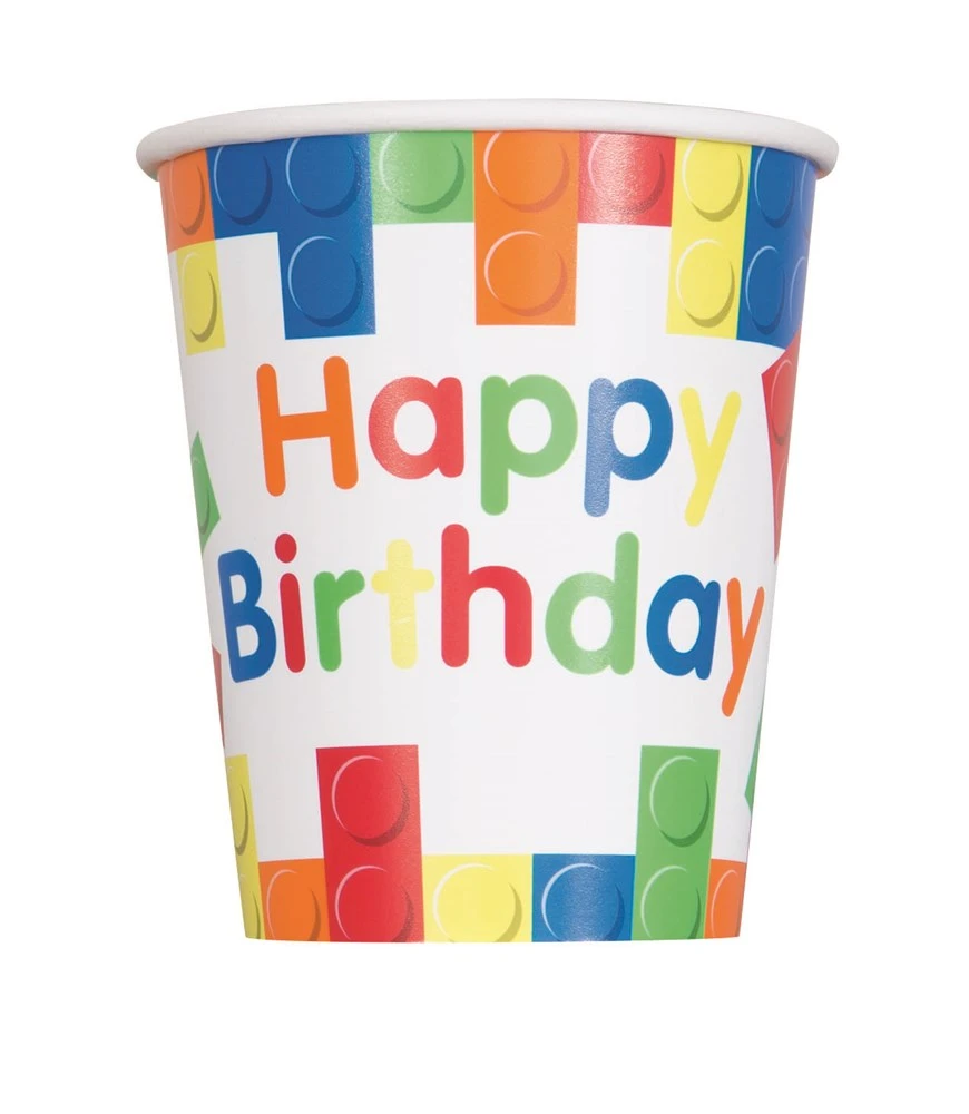 Building Blocks Birthday 9 Ounce Cup 8ct 1 Building Blocks Birthday 9 Ounce Cup 8ct