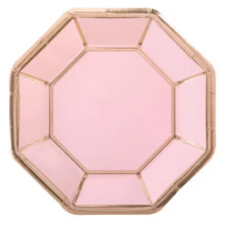 AMS Blush Wedding Metallic Octagonal Plates 10 Inch 8ct
