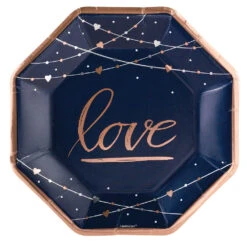 AMS Navy Bride Metallic Octagonal Plate 10in