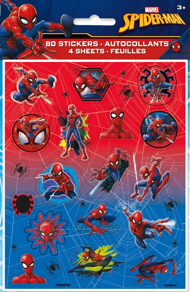 Spiderman Sticker Sheet 4ct 1 Spiderman Sticker Sheet 4ct