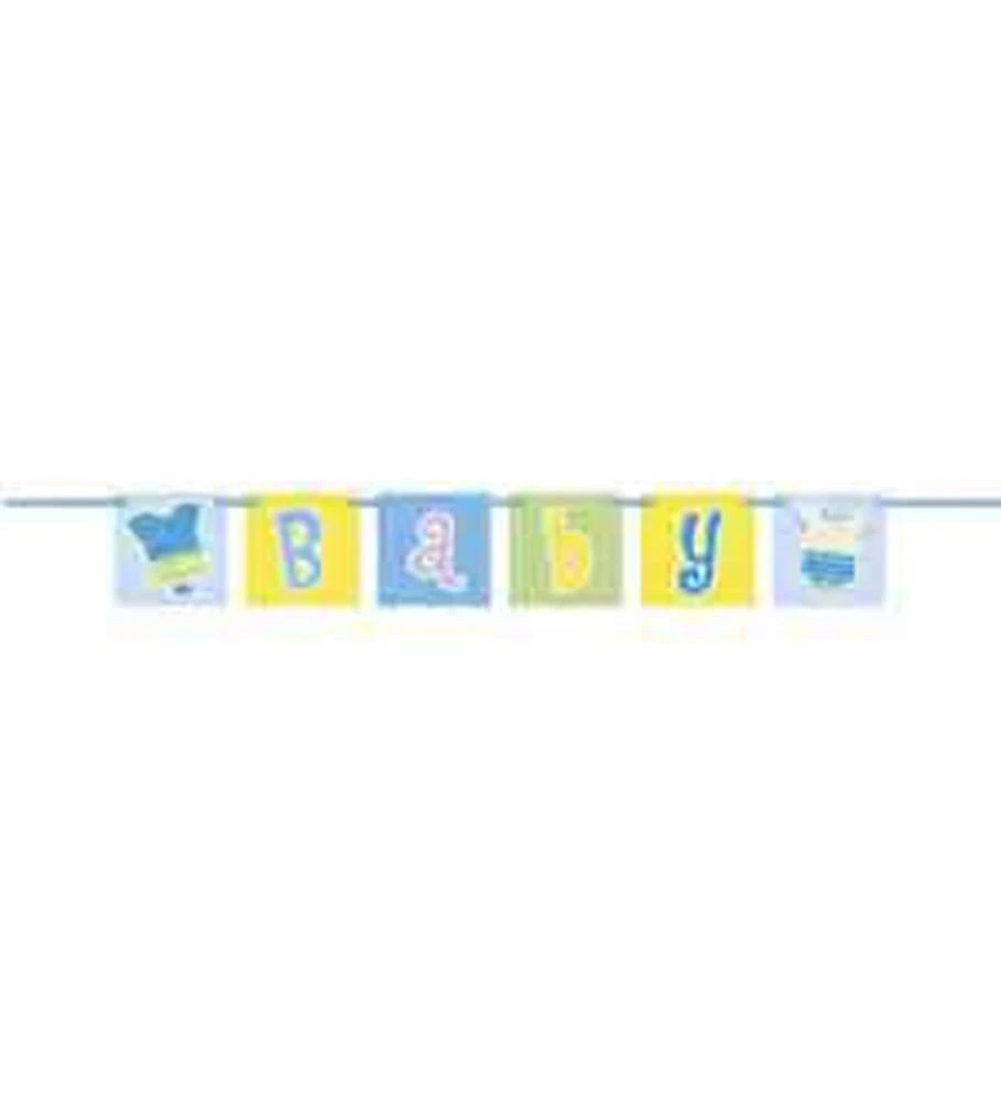 Blue Dot Baby Shower Block Banner 1 Blue Dot Baby Shower Block Banner