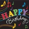 Dancing Music Notes Birthday Napkin (L)