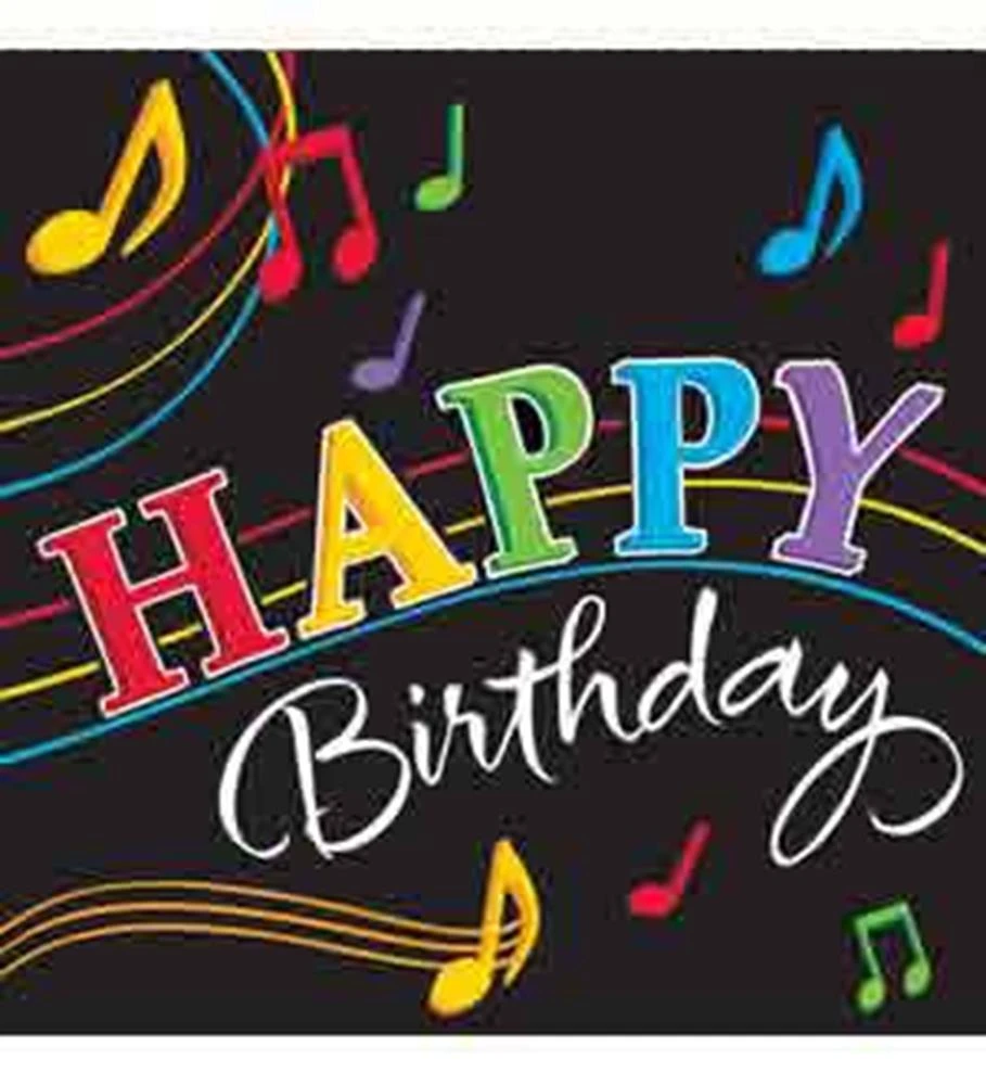 Dancing Music Notes Birthday Napkin (L) 1 Dancing Music Notes Birthday Napkin (L)