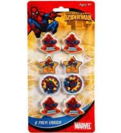 Spiderman Shaped Erasers 8ct
