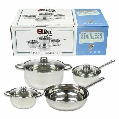 7 Piece Stainless Steel Cookware Set 1 7 Piece Stainless Steel Cookware Set