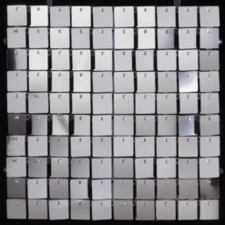 Sequin Shimmer Wall Panel In Silver 12 Inch X 12 Inch 1ct