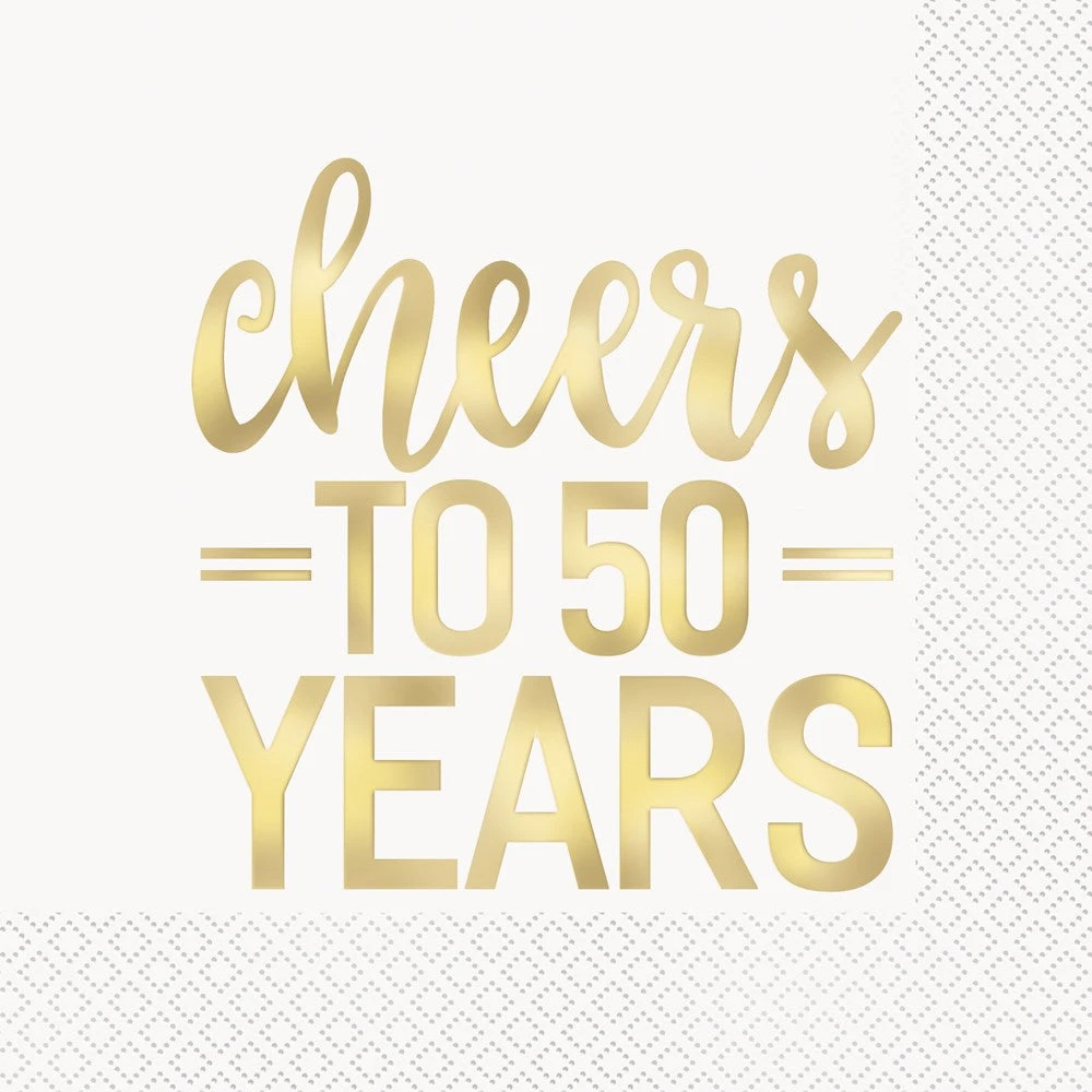 50th Year Gold Cheer Large Napkin 16ct 1 50th Year Gold Cheer Large Napkin 16ct