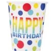 Rainbow Spot Birthday Cup 9 Ounce 8ct -Toy World 73086
