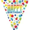 Rainbow Spot Birthday Plastic Flag Banner 12ft