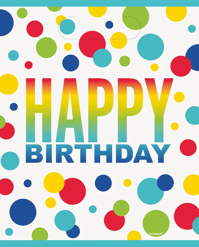 Rainbow Spot Birthday Lootbag 8ct 1 Rainbow Spot Birthday Lootbag 8ct