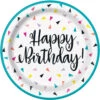 Trngl Confetti Birthday Plate (S) 8ct -Toy World 73144