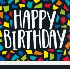 Clrfl Msc Birthday Napkin (S) 16ct