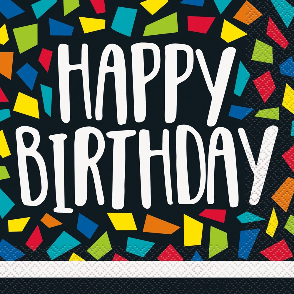 Clrfl Msc Birthday Napkin (L) 16ct 1 Clrfl Msc Birthday Napkin (L) 16ct