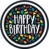 Clrfl Msc Birthday Plate (S) 8ct -Toy World 73164