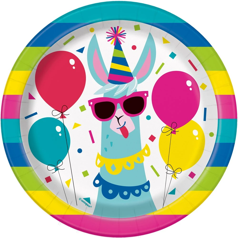 Llama Birthday Plate (S) 8ct 1 Llama Birthday Plate (S) 8ct