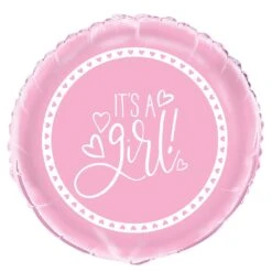 Pink Hearts Baby Shower 18 Inch Round Foil Balloon