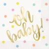 Oh Baby Gold Baby Shower Luncheon Napkins, 16ct -Toy World 73402