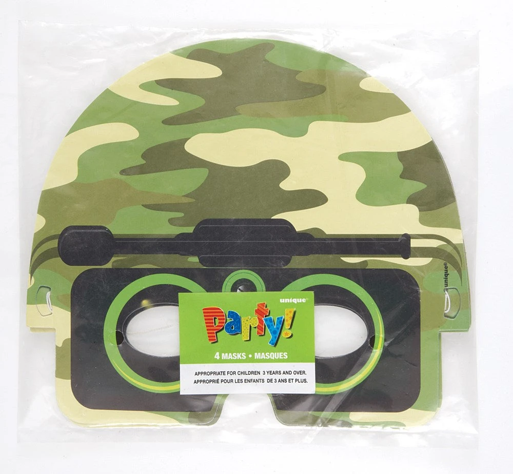 Camoflauge Birthday Mask 4ct 1 Camoflauge Birthday Mask 4ct