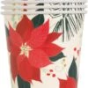Red Gold Poinsettia 9Oz Cup 8ct -Toy World 77116
