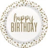 Confetti Gold Birthday 9 Inch Plate 8 Ct -Toy World 78435