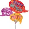 Happy Words 14in Mini Foil Balloon FLAT -Toy World 79135