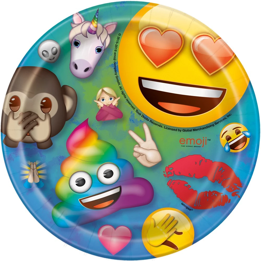 Rainbow Fun Emoji Plate (S) 8ct 1 Rainbow Fun Emoji Plate (S) 8ct