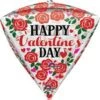 Happy Valentines Day Roses/Hearts 17in Diamondz DISCONTINUED
