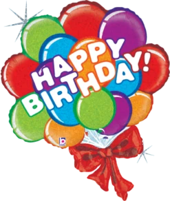 Betallic Birthday Balloon Bow 29 Inch Holographic Shaped Foil Balloon Packaged 1ct