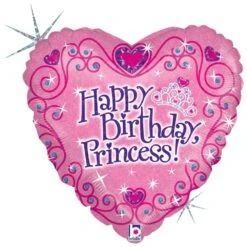 Betallic Happy Birthday Princess 18 Inch Holographic Balloon 1ct
