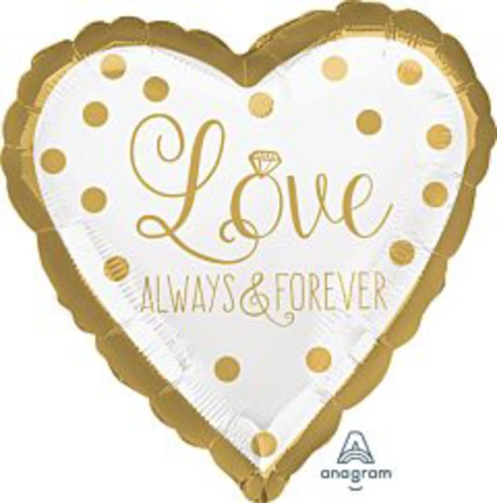 Anagram Sparkling Gold Wedding 17in Foil Balloon 1 Anagram Sparkling Gold Wedding 17in Foil Balloon